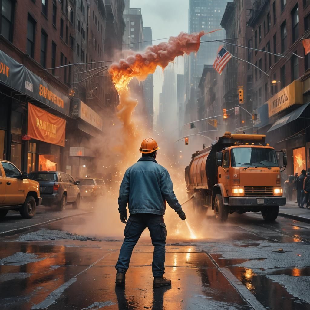 Vibrant NYC Street Scene in Fantasy Concept Art