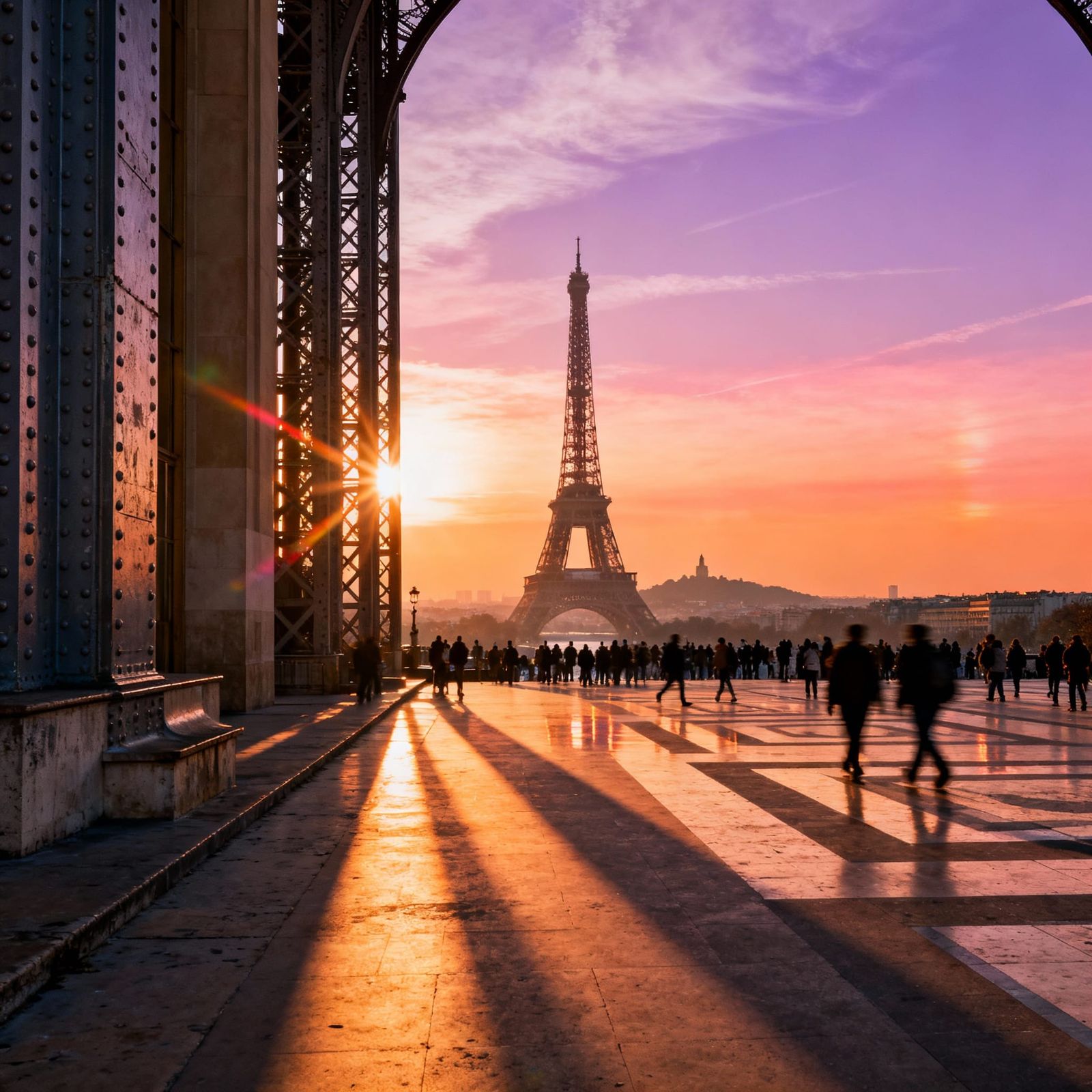 Eiffel Tower Panorama at Golden Hour