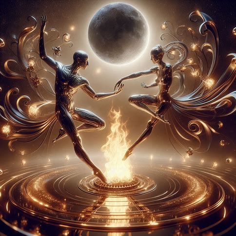 Elegant fire dance