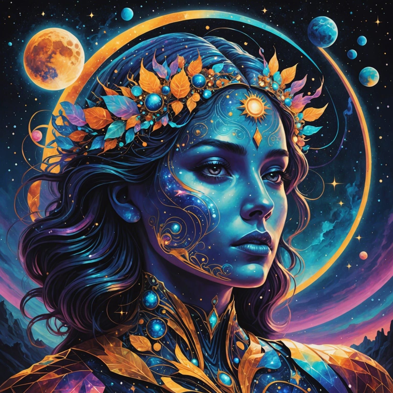 Fox with Binoculars Above Clouds, Visionary Art