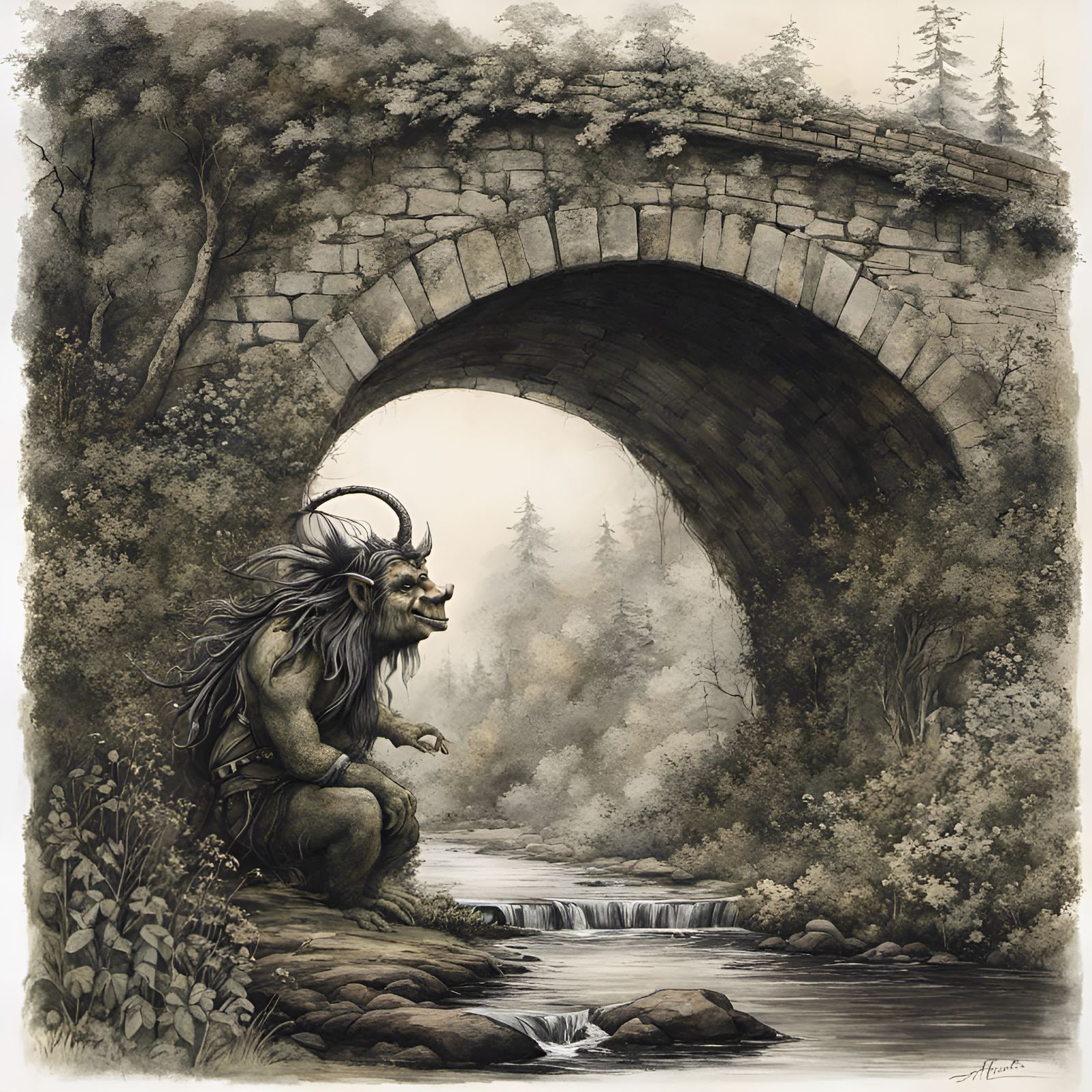 You have to solve the Troll's riddle to pass over the bridge above.  by @NewAgerJul