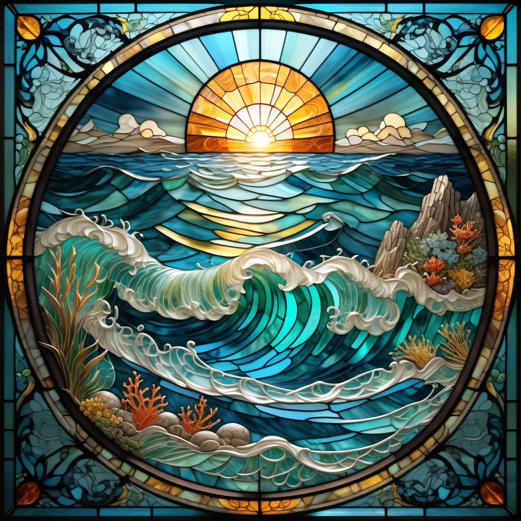 Seascape in stained glass  by @MadeaJ