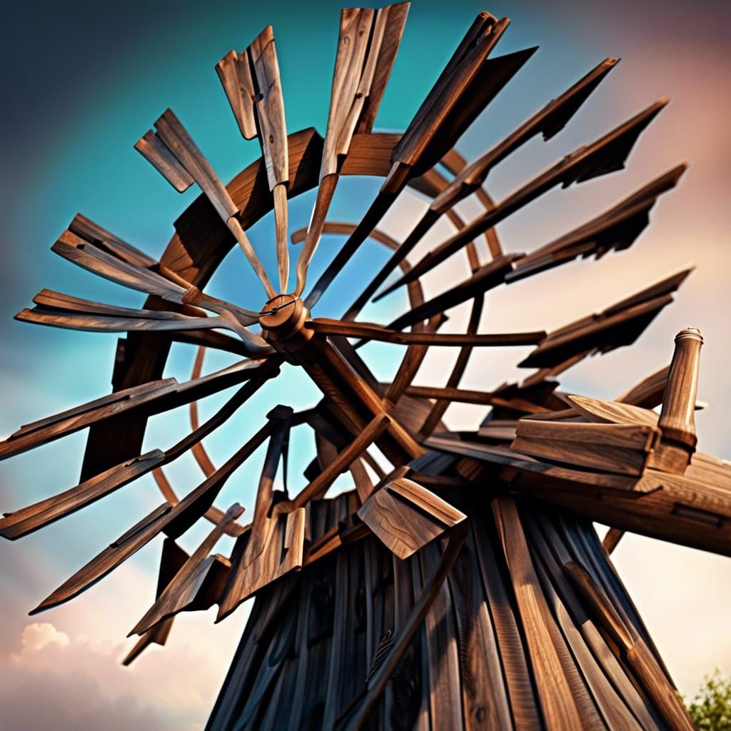  old wooden windmill