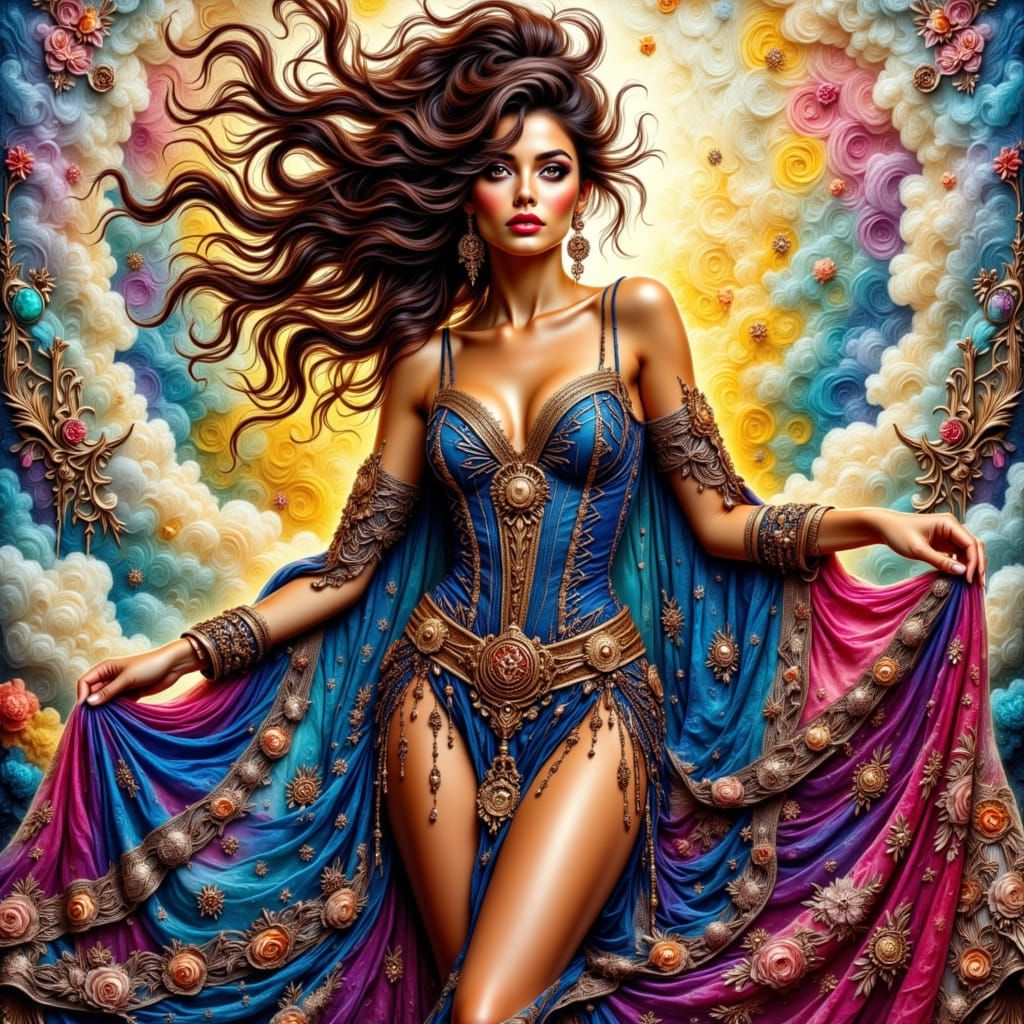 Pin-Up Mage in Abstract Dreamscape