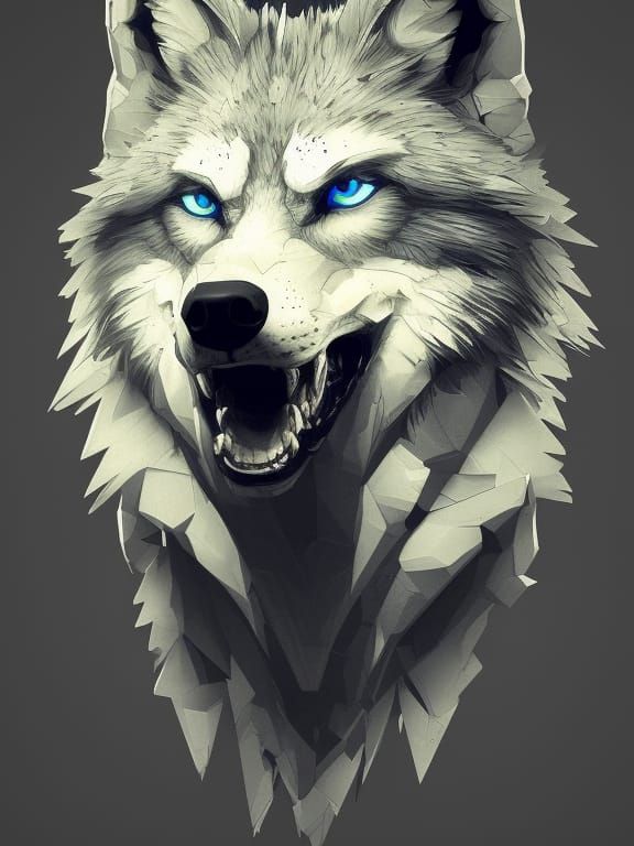 Wolf head and shoulders portrait, 8k resolution concept art portrait by ...