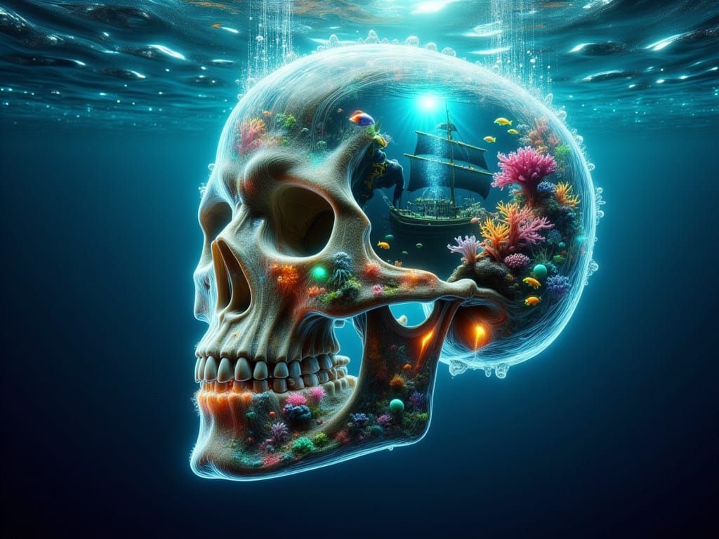 <lora:FiosLuminaSea:1.0> Skull double exposure (2)