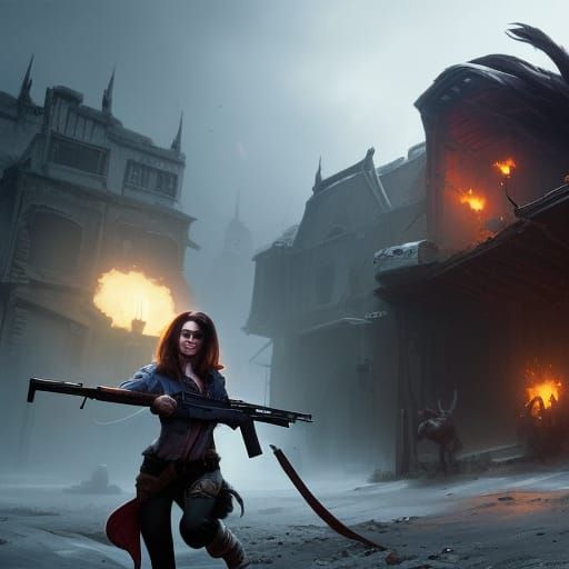 "Janie's Got A Gun" epic dark fantasy masterpiece, 8k resolu...