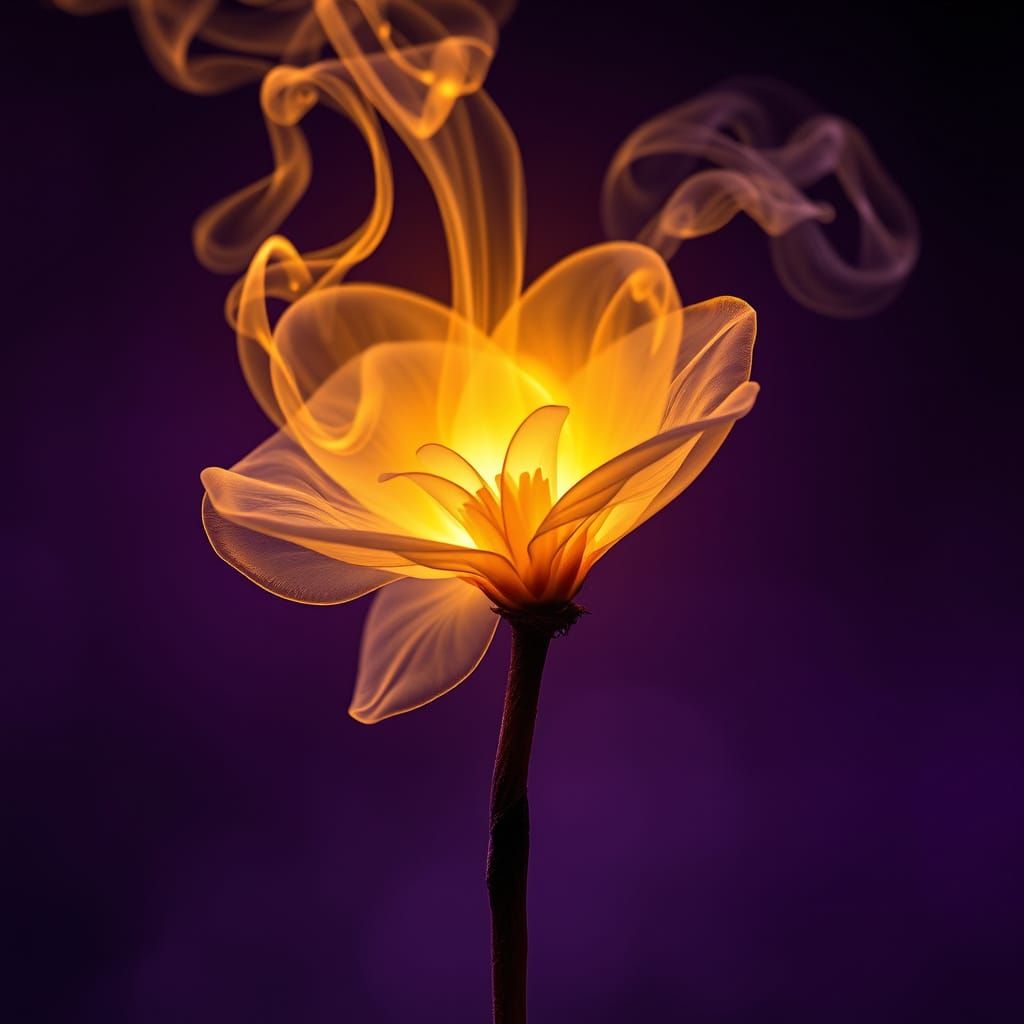 Ethereal Smoke Bloom in Art Nouveau Fantasy Style