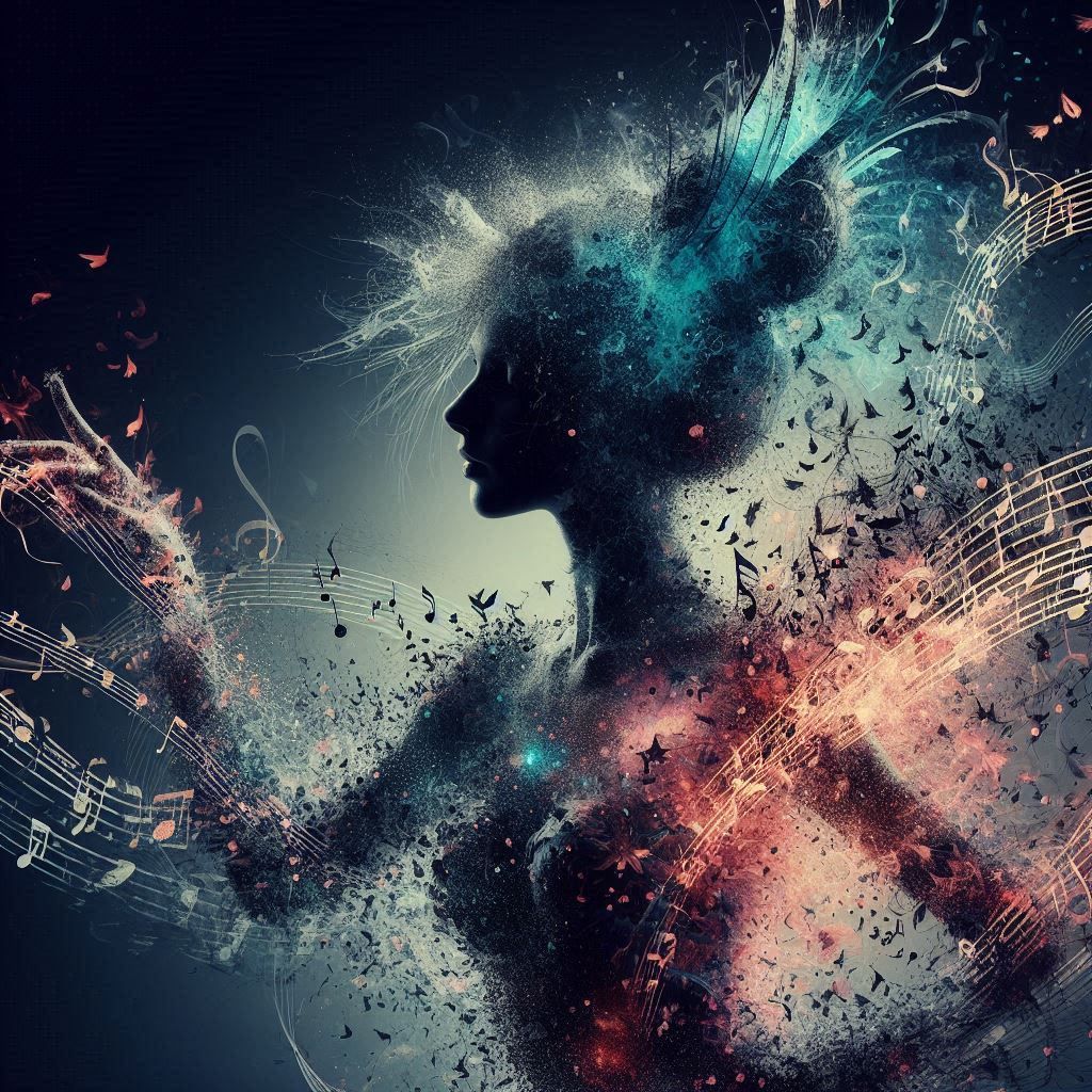 double exposure beautiful fantasy DALL-E 3 portrait landscape..