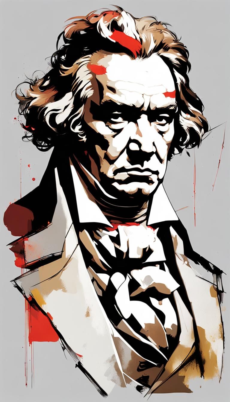 Inkpunk Beethoven Character Concept Art