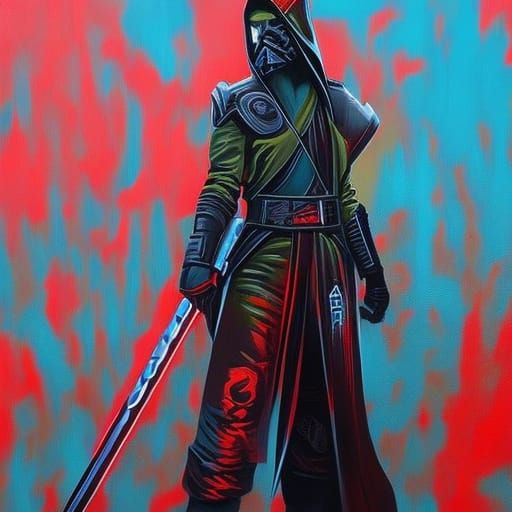 Cyberpunk Jedi Hero - AI Generated Artwork - NightCafe Creator