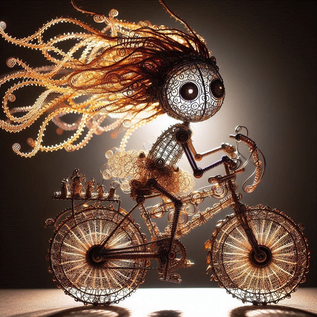 Wire Doll Cycling; Showing Us How To Ride On!!!!