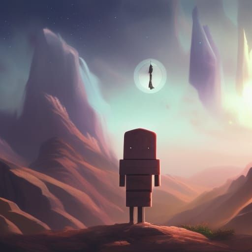 box head Guy staring at the sky