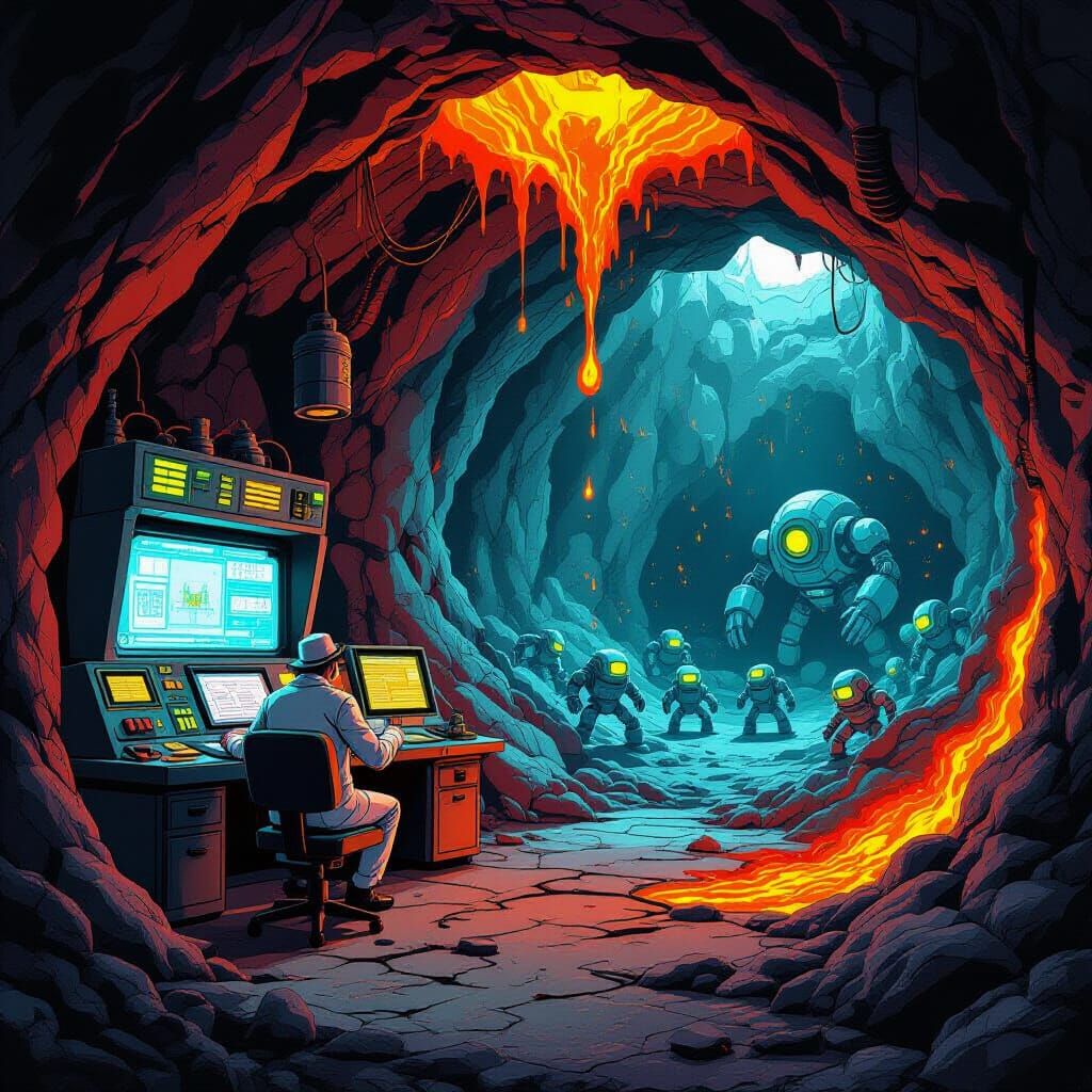 Mad scientists volcano lair  by @Nodoz