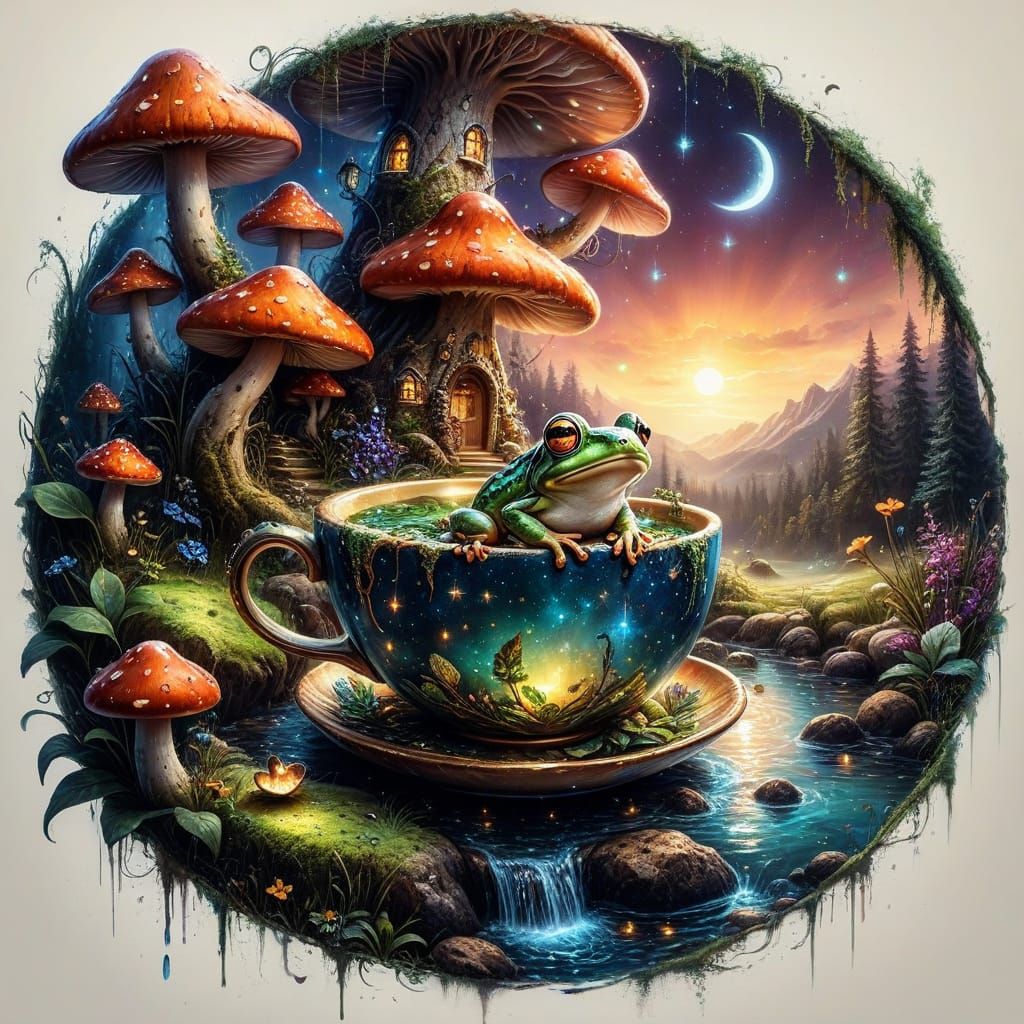 Frog's Starlight Teacup Getaway 🐸☕