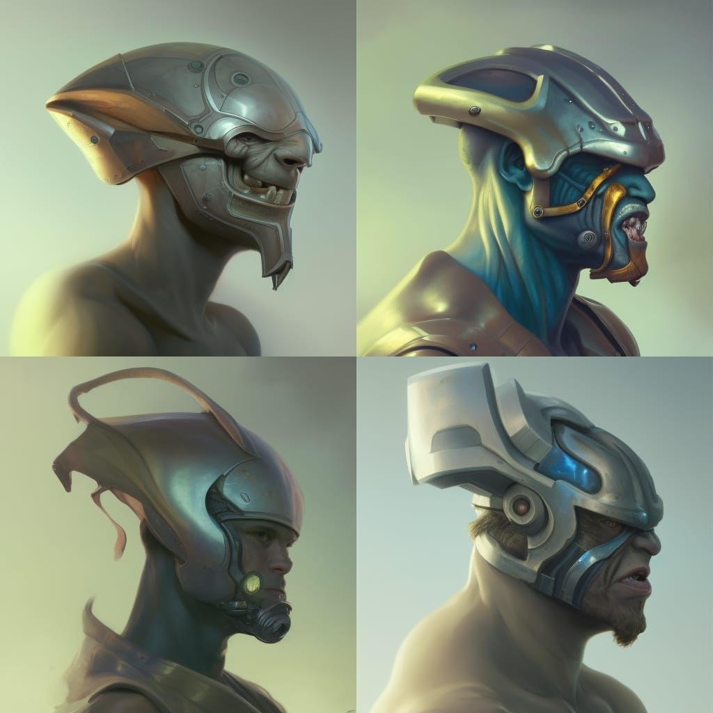 Pale monsters wearing helmet