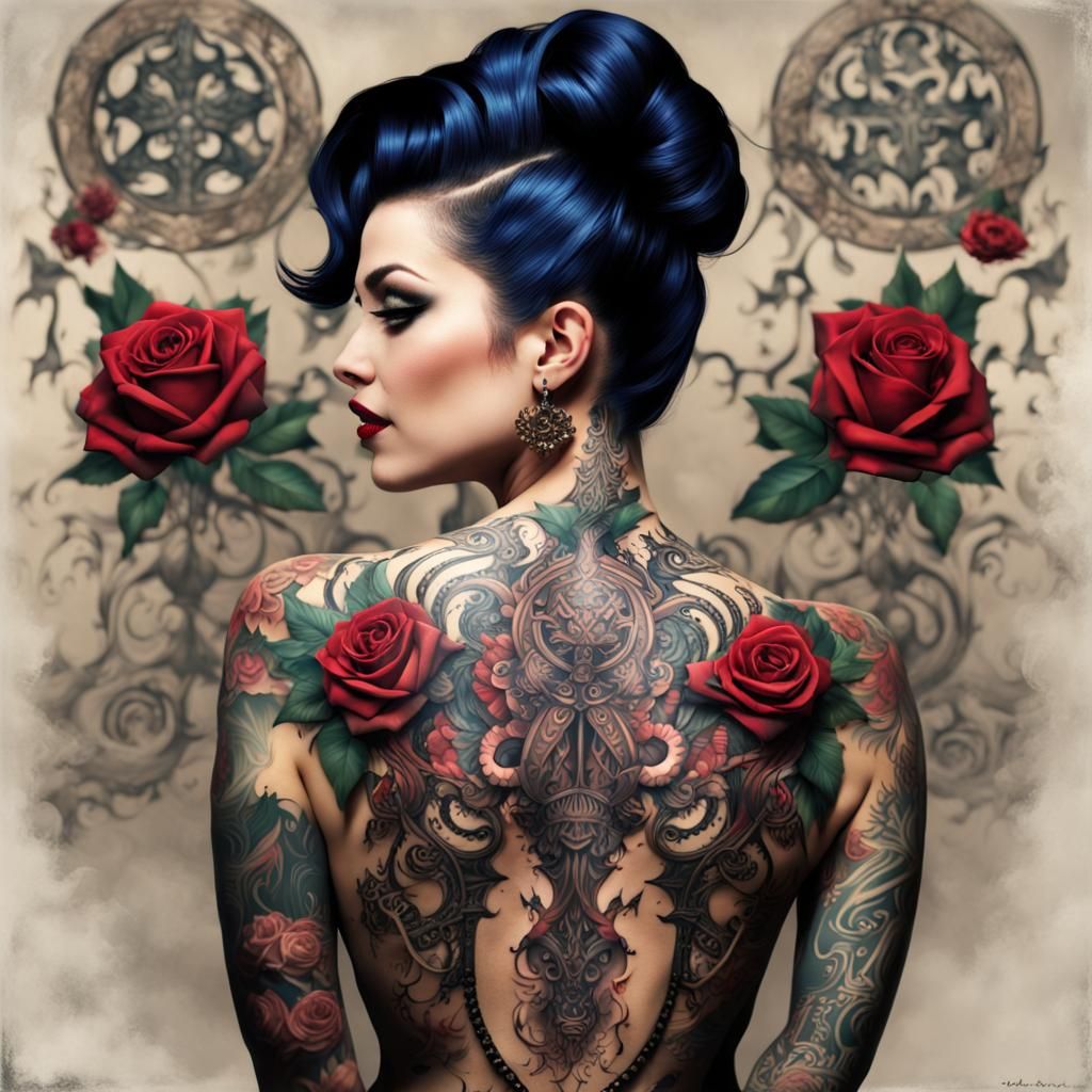 Goth pinup girl   by @Slim