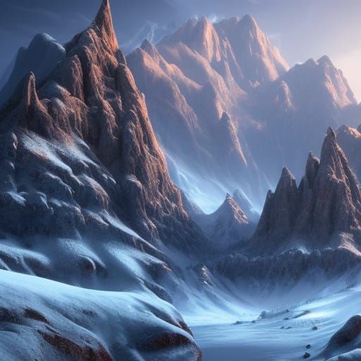 beautiful and yet mythical snowy mountain