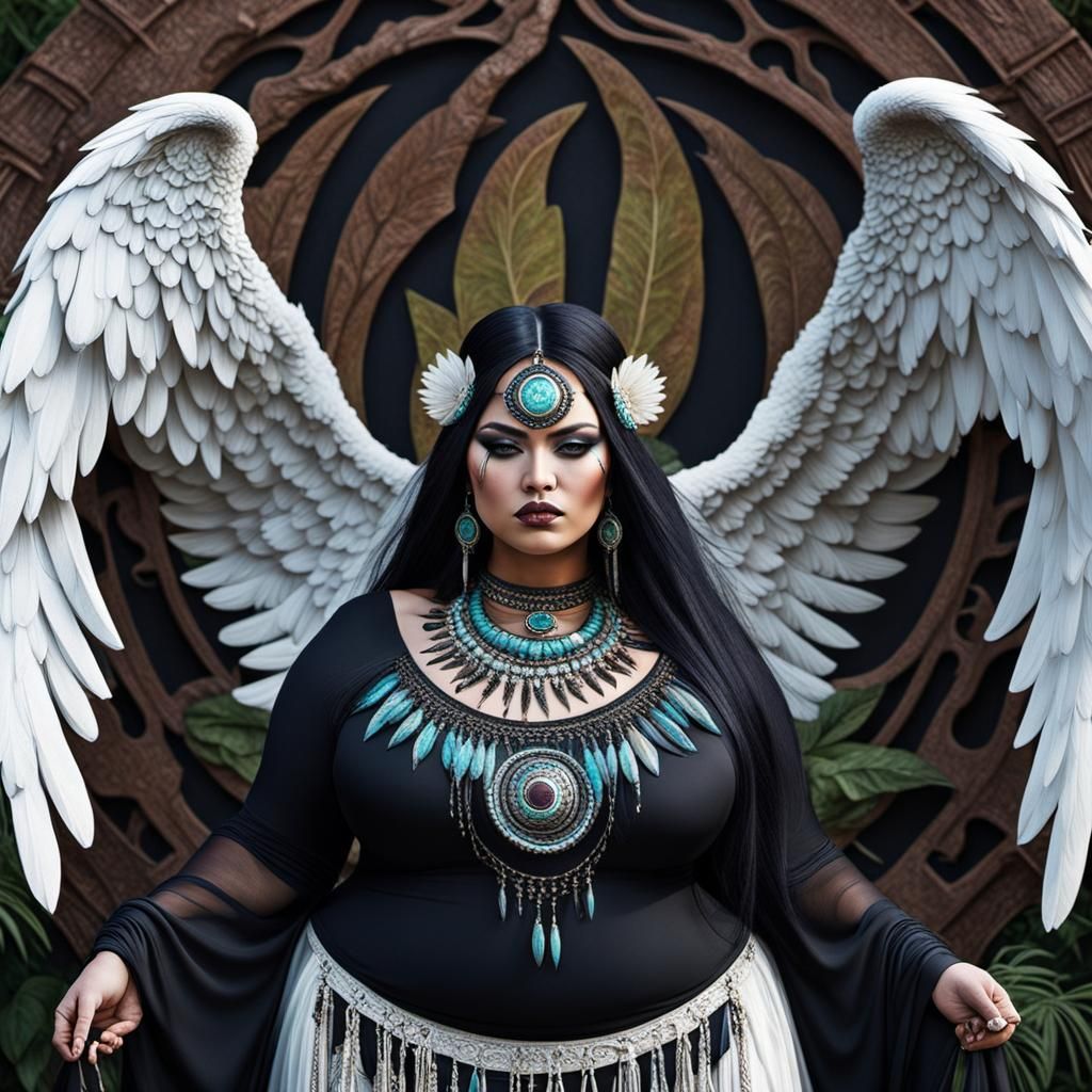 Sensual druidess mystical ethereal enchanted surrealist magic goth  maximalist hippie native cherokee curvy bbw angel anime lovely - AI  Generated Artwork - NightCafe Creator