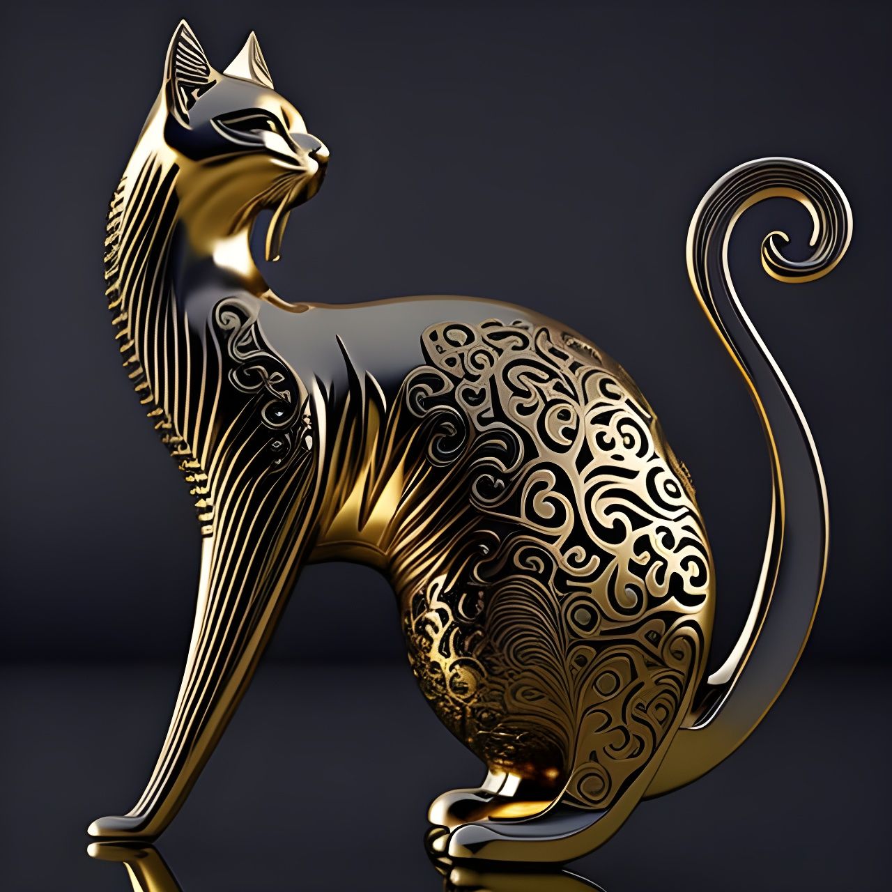 Gold Cat  by @Feliona
