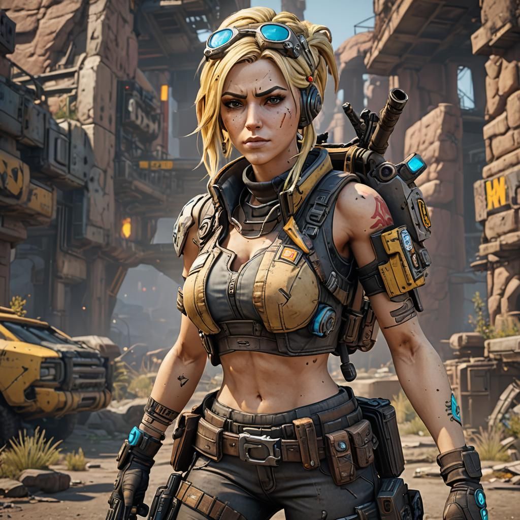 Borderlands 3 blonde female gunner