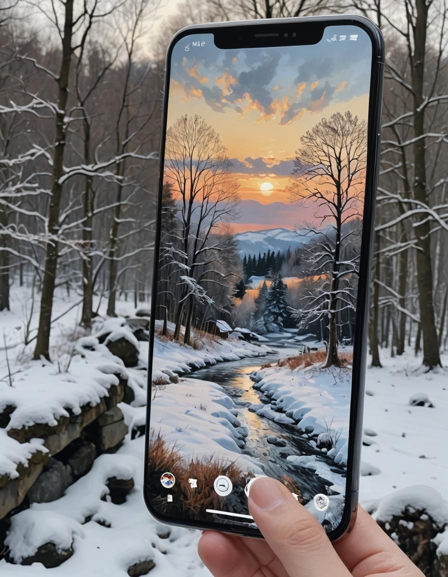 Semi Realistic Cellphone Winter shot  by @Atheist-American