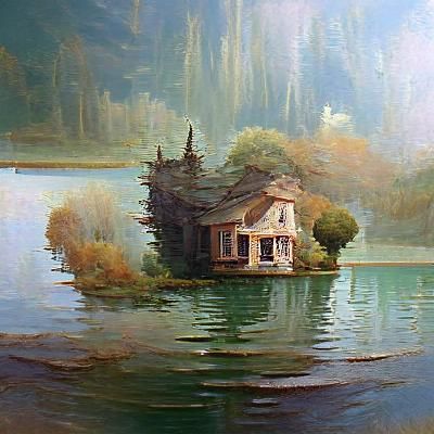 House near a lake