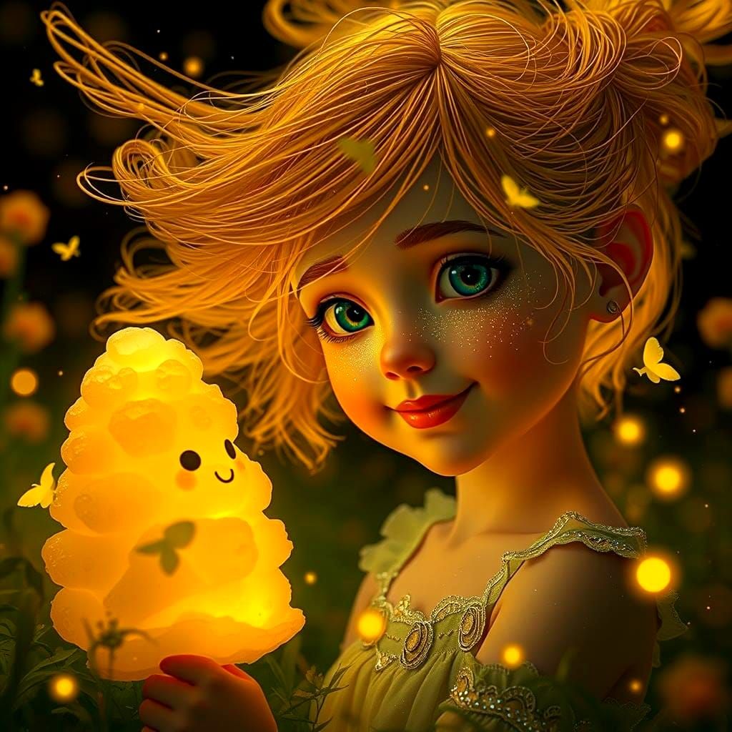 Little Girl and Marshmallow #1
