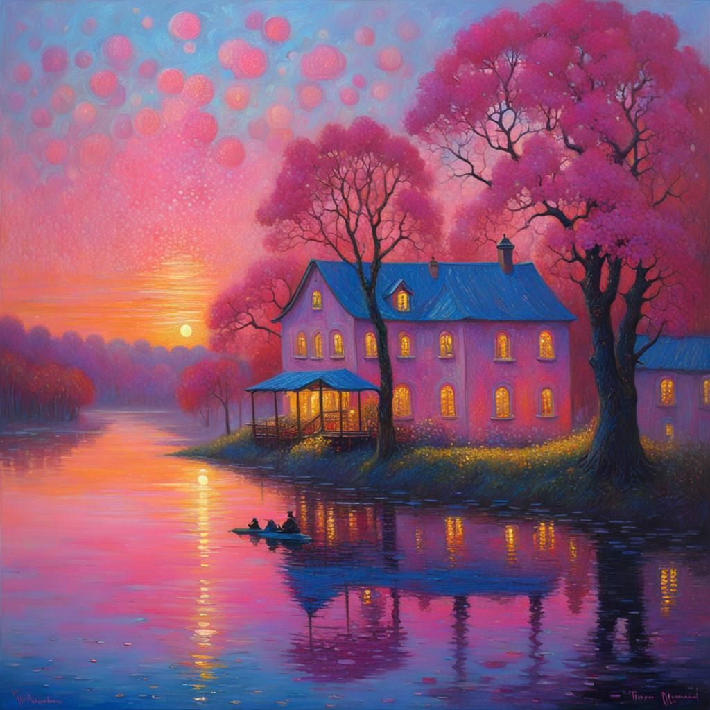 pink dusk by Victor Nizovtsev