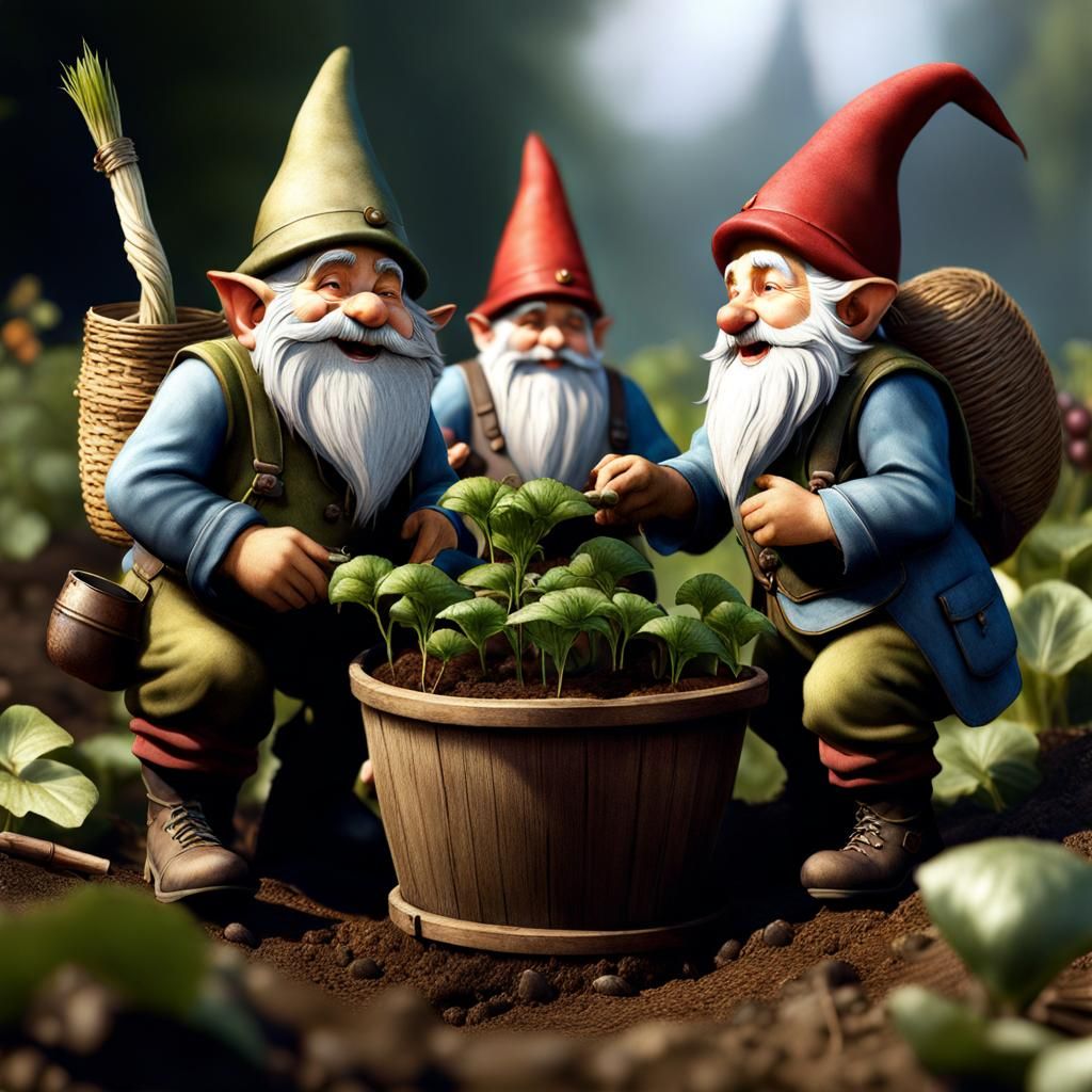 Gnome Farmers - AI Generated Artwork - NightCafe Creator