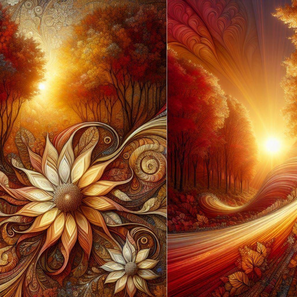 Fall roads and flowers AI Generated Artwork NightCafe Creator