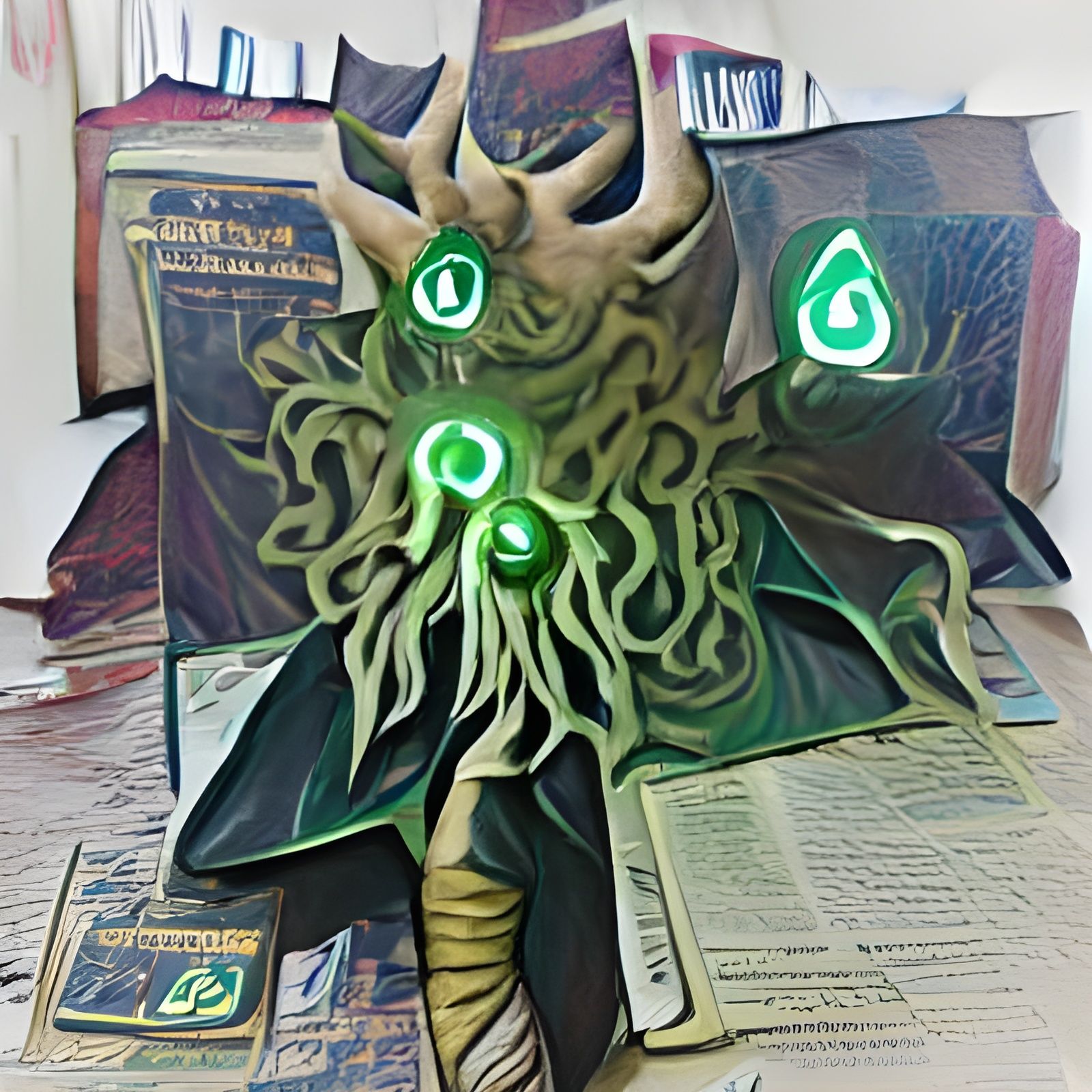 Eldritch Abomination reads the news