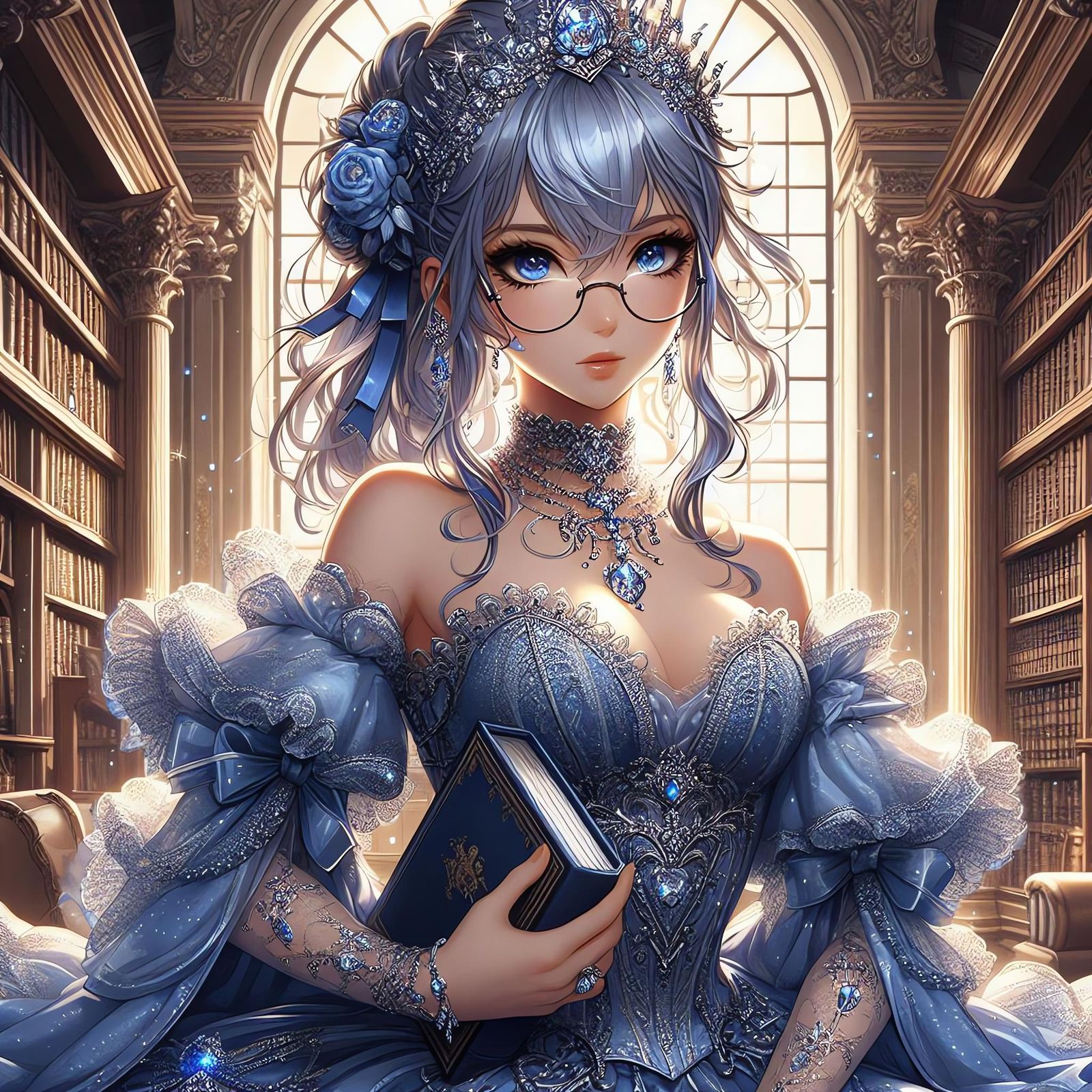 Fashion Goddess: Minerva (Wears a ball gown in the color of wisdom.)