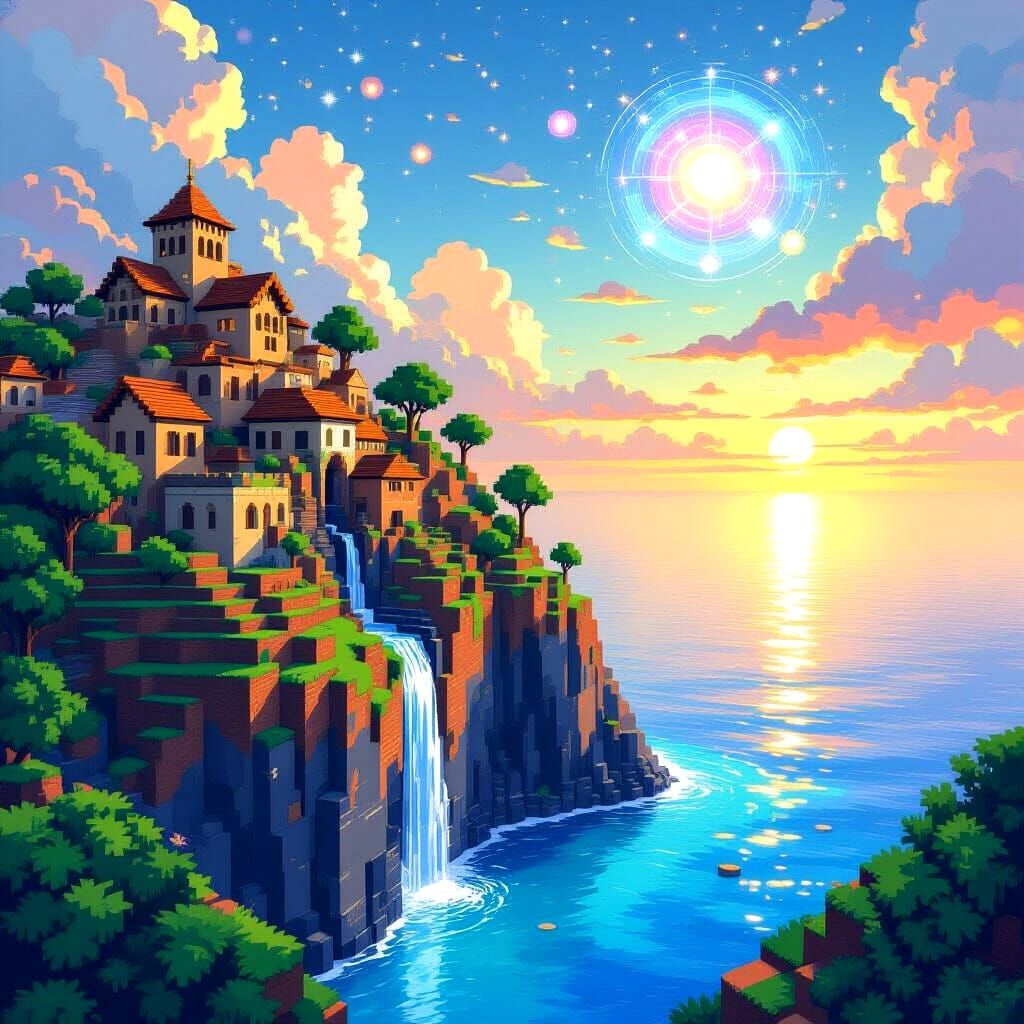 Minecraft au bord de la mer, Minecraft by the sea  by @h7sus2