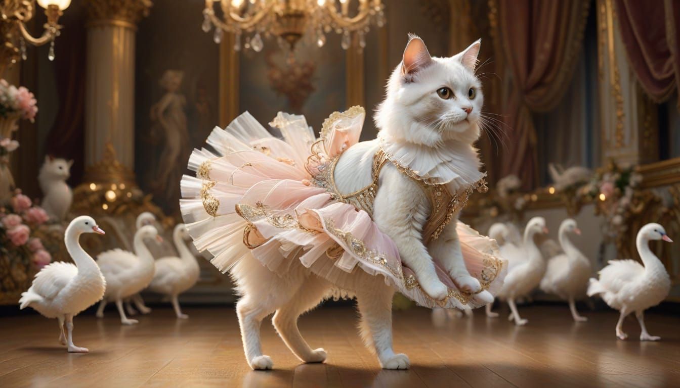 ballet cat, swan lake
