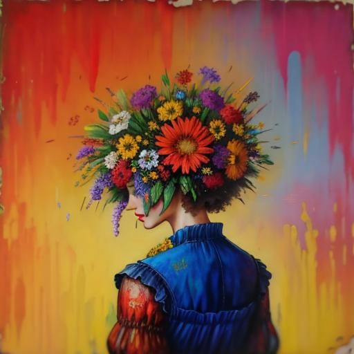 Woman flower hat