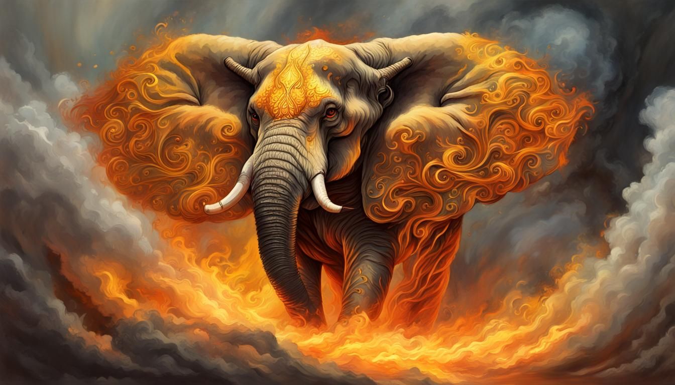 blazing elephant  by @skeller