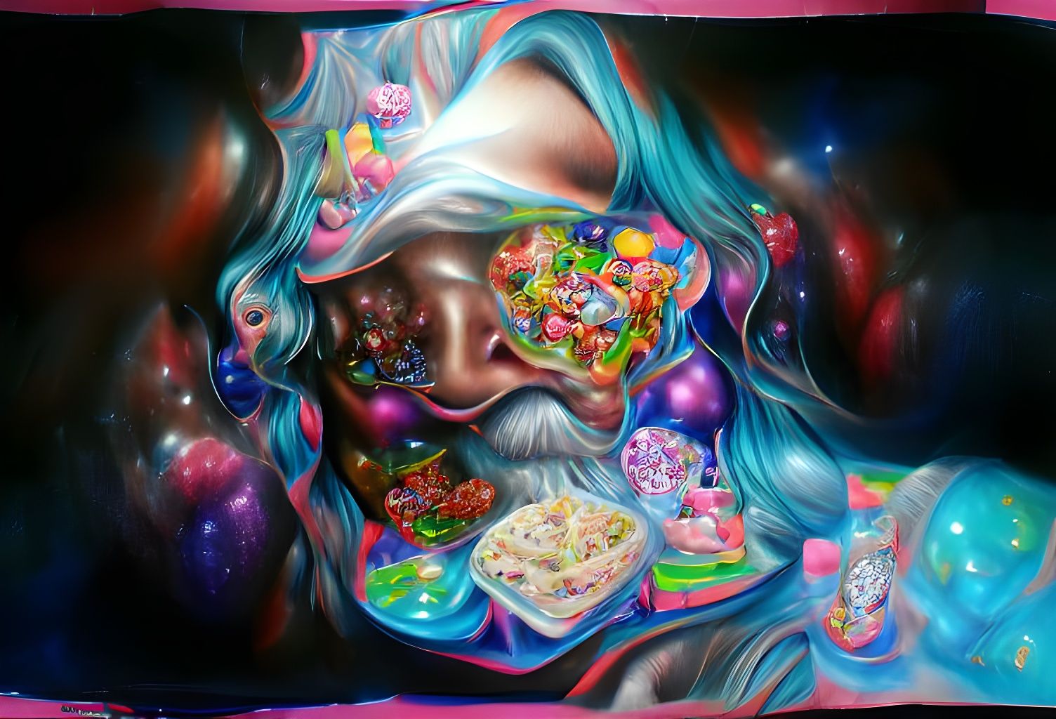 Multidimensional Being hyperrealism maximalist beautiful art...