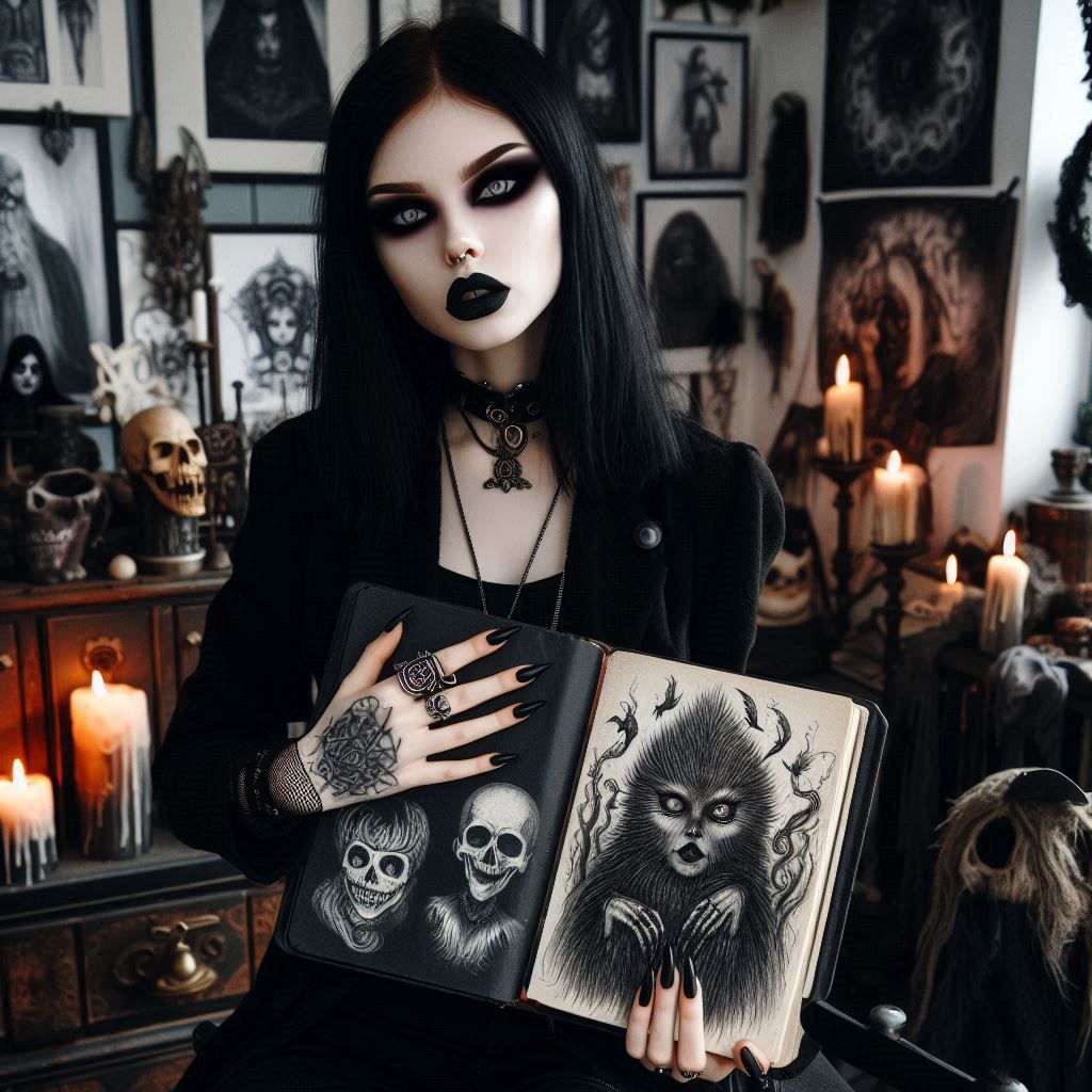 Art of an artist showing their art