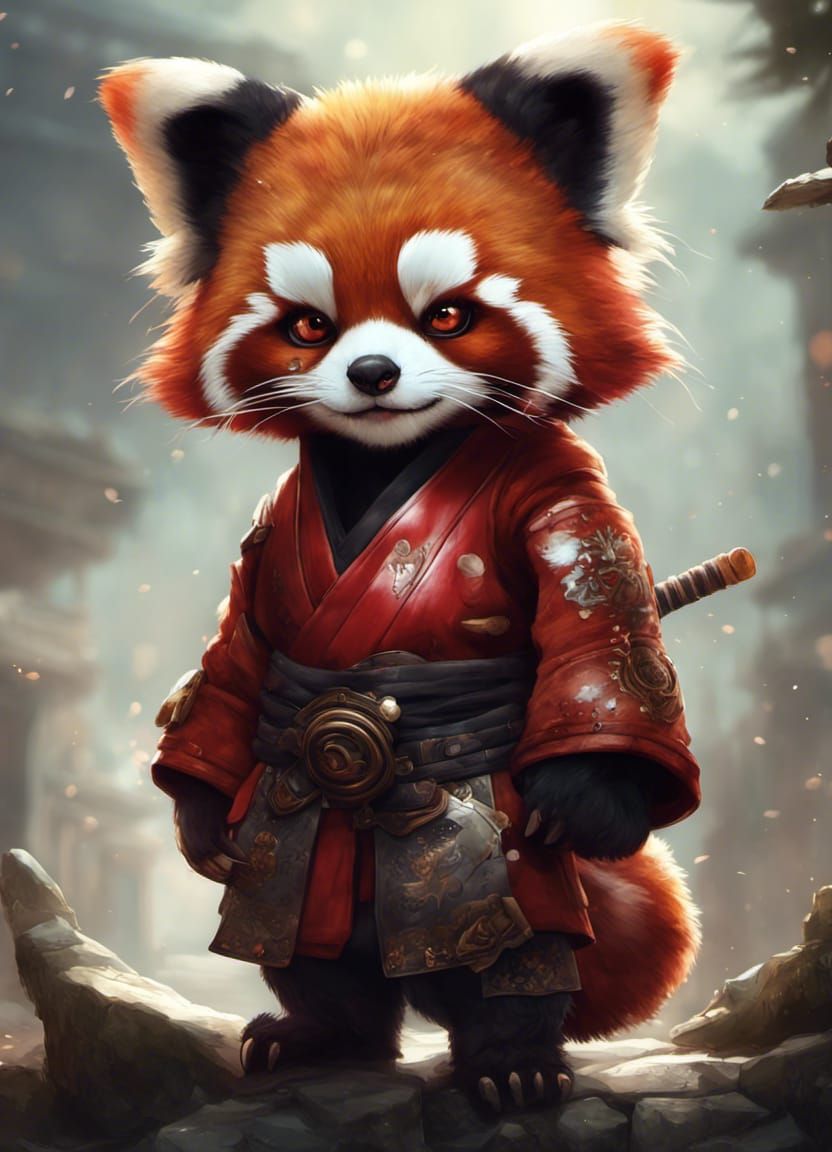 Red panda samurai - AI Generated Artwork - NightCafe Creator