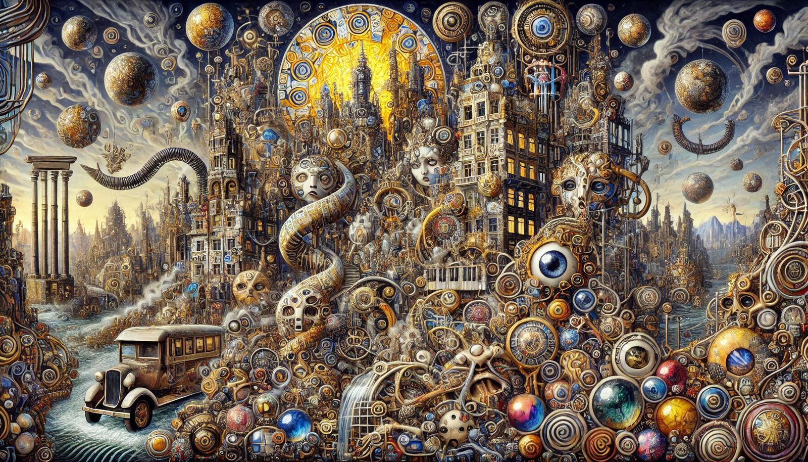 CITY SCAPE ABSTRACT KLIMT STYLE