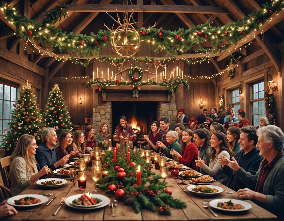 Holiday Feast in a Rustic Barn