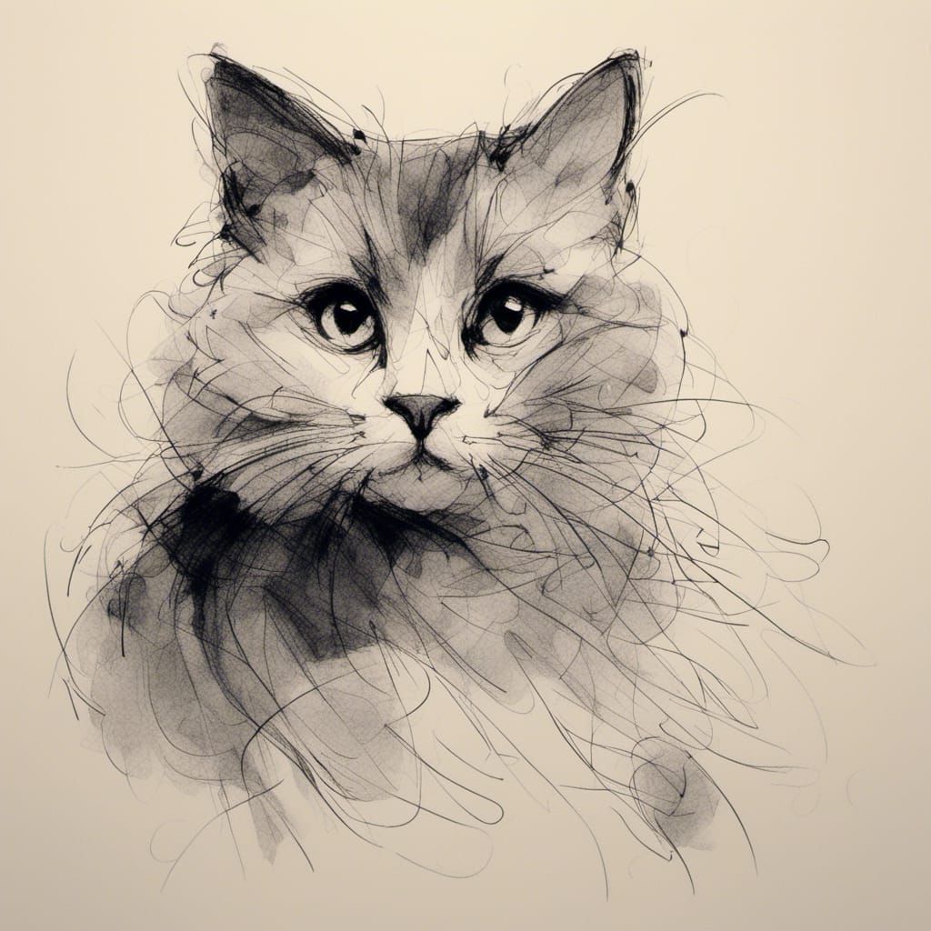 Cat Minimalist Sketch