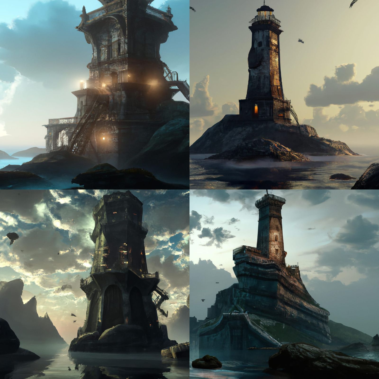 A deserted lighthouse a masterpiece, 8k resolution, dark fan...