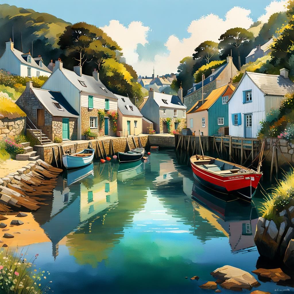 Village de pêcheurs en Bretagne