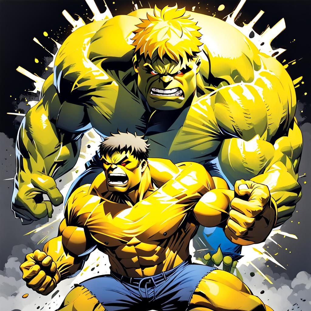 Yellow Hulk Portrait - AI Generated Artwork - NightCafe Creator