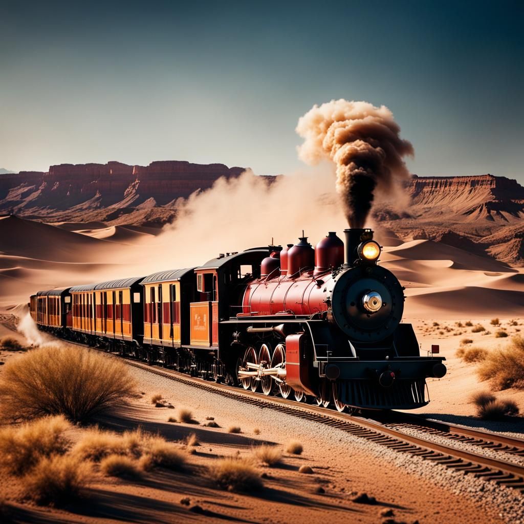 desert train - AI Generated Artwork - NightCafe Creator