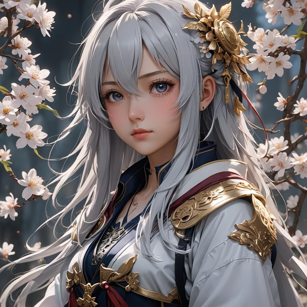 Grouchy Smurf with Flowers in 3D Anime Style