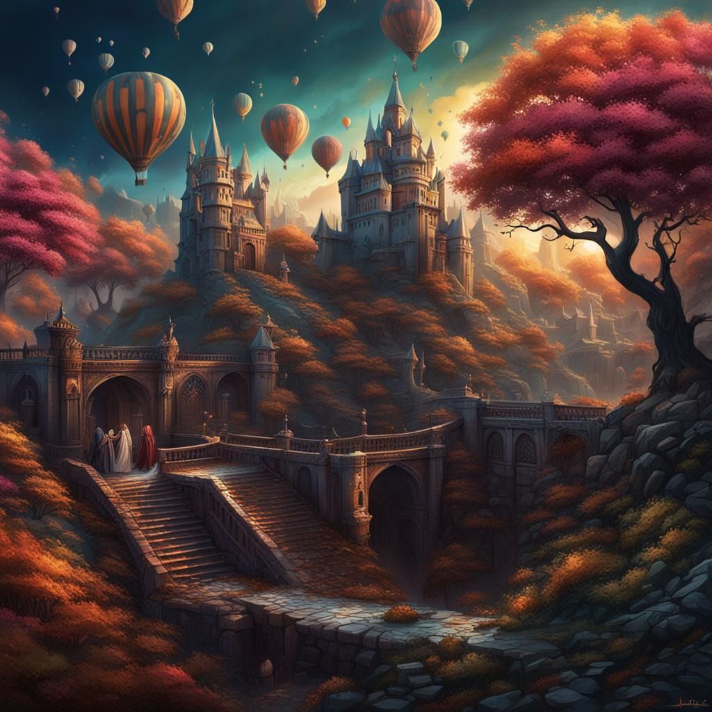 Joyful Hasidic Man Dancing: Detailed Matte Painting