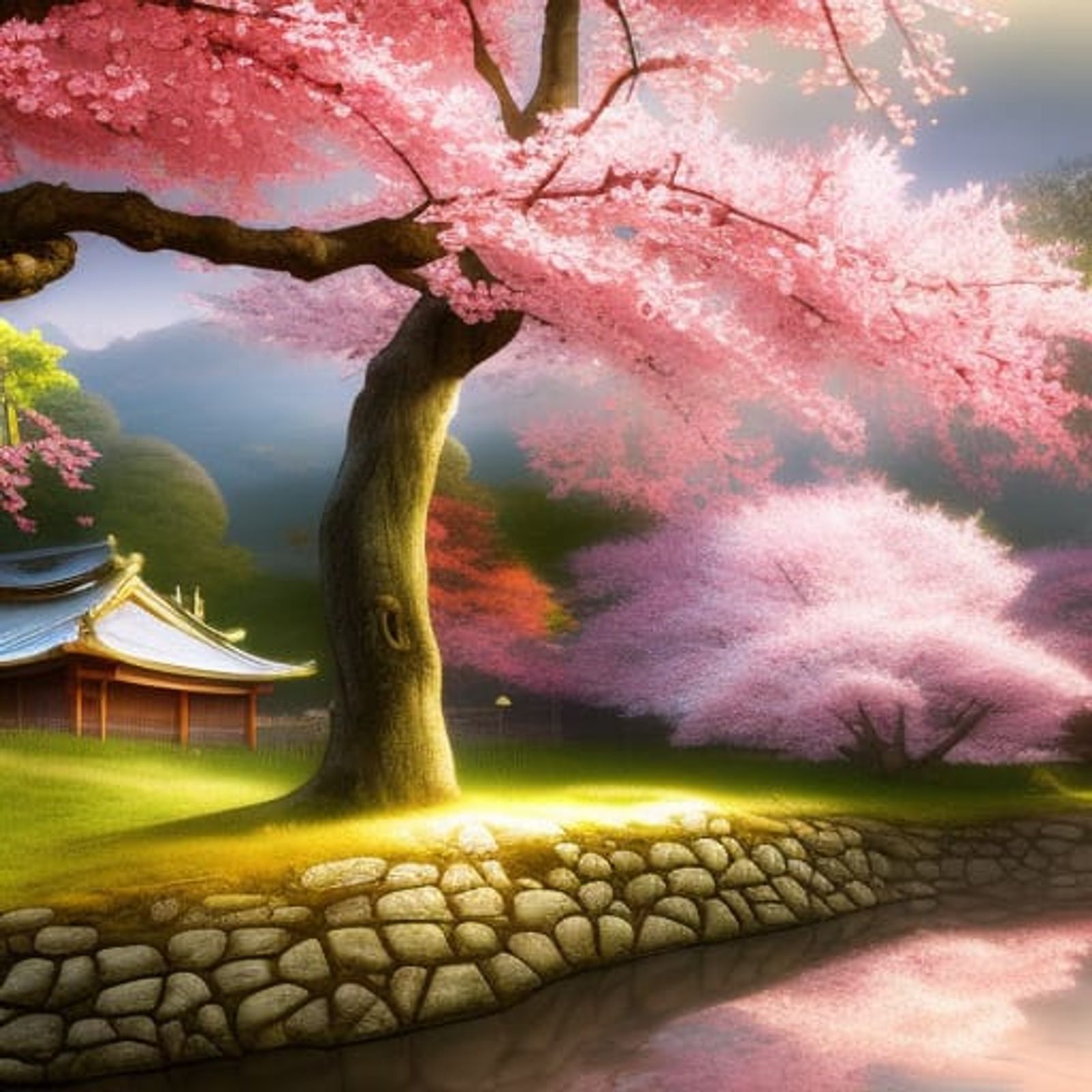 cherry blossom art wallpaper hd